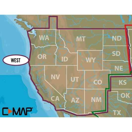 C-MAP Marine/Water Sports : Maps Lowrance C-MAP Lakes West Max-N+