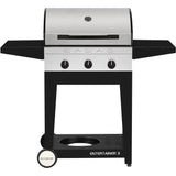 Cadac Cadac Entertainer 3 Propane Gas BBQ Grill with 3 Burners, plus Open Cart with Sides Tables and Tank Storage Shelf