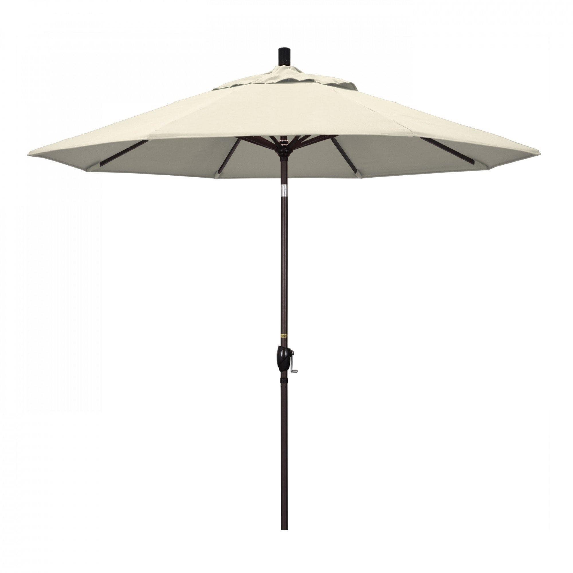 California Umbrella Table Umbrellas Antique Beige 9' Octagon Crank Lift Umbrella Pacific Trail Series Olefin Fabric