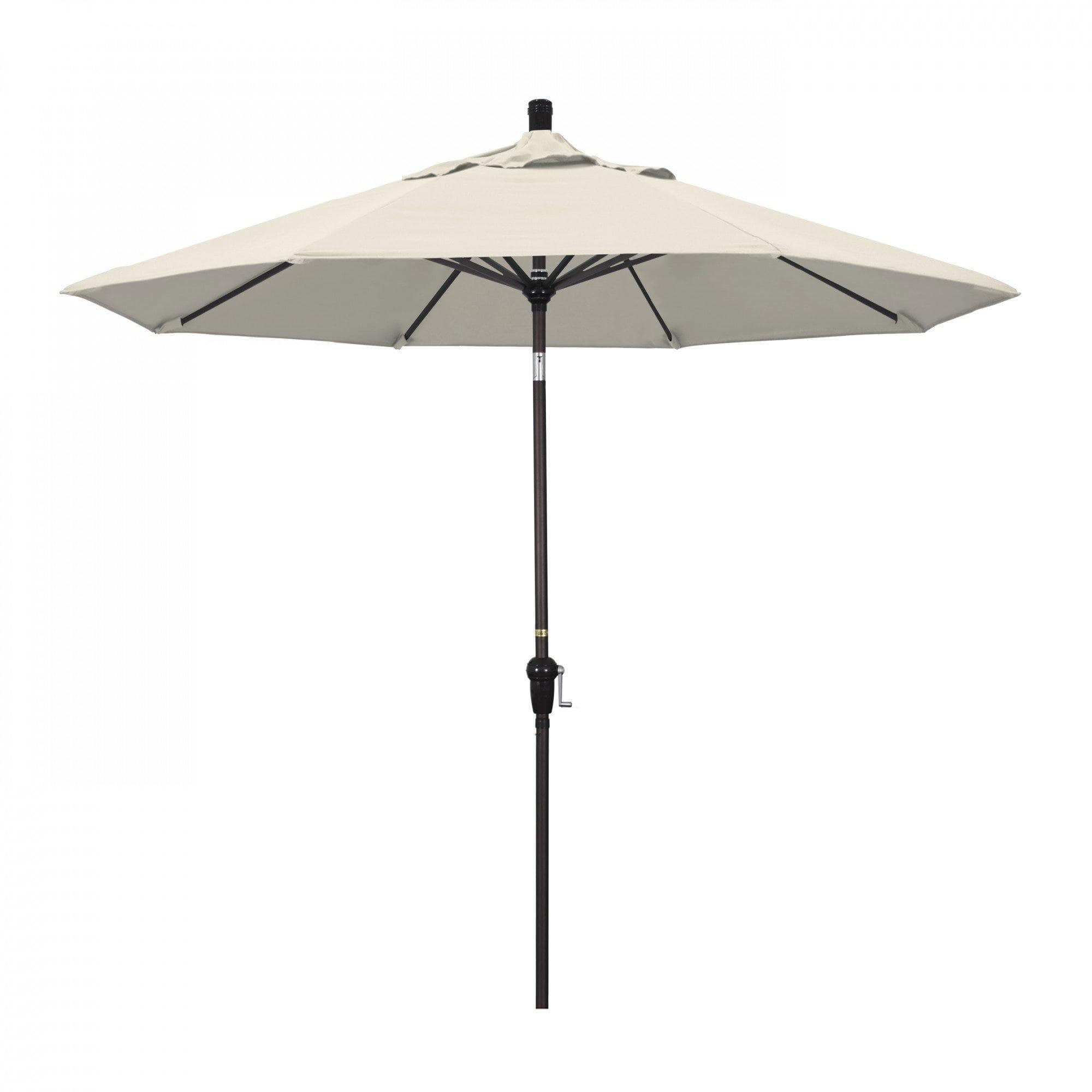 California Umbrella Table Umbrellas Antique Beige 9' Octagon Crank Lift Umbrella Sunset Series Olefin Fabric