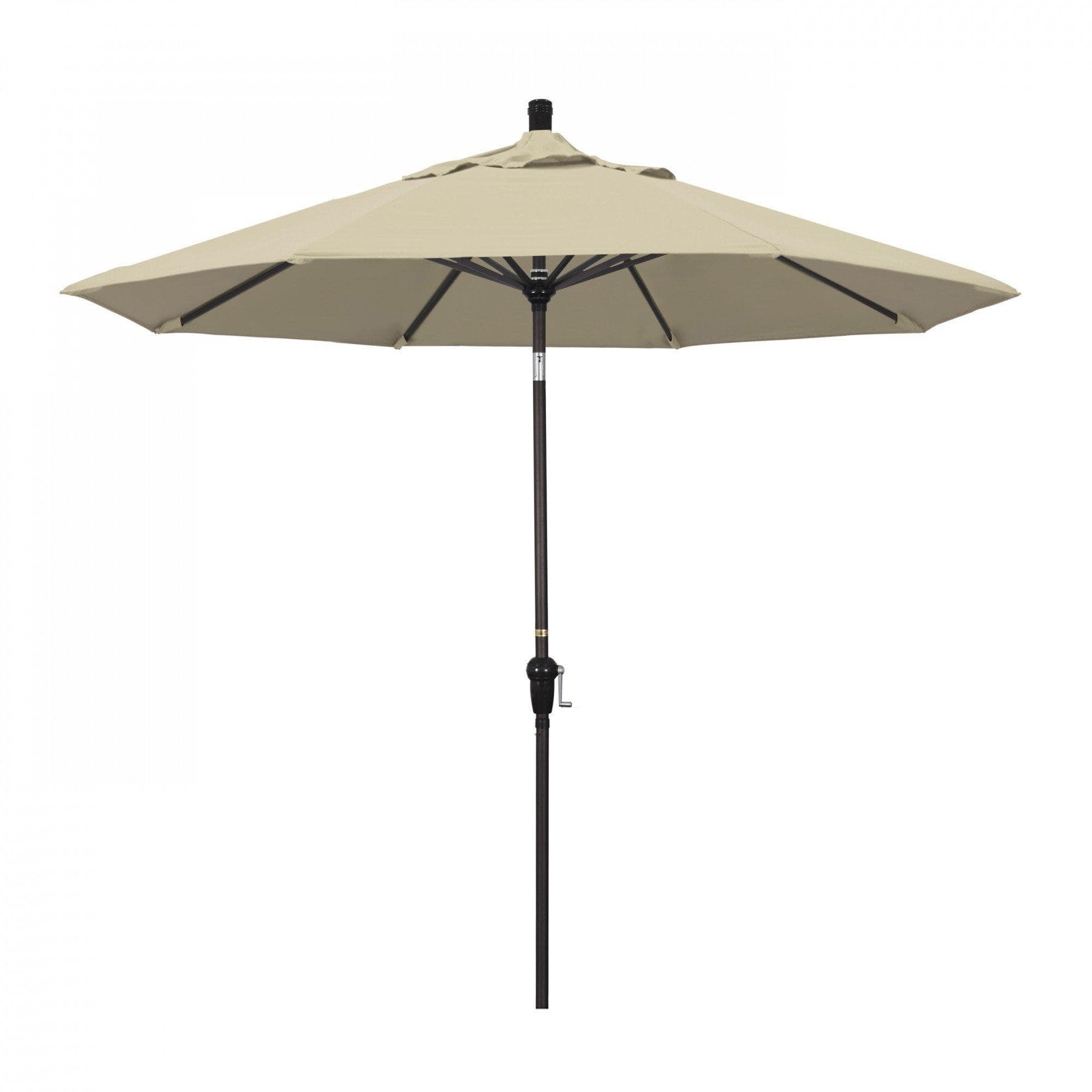 California Umbrella Table Umbrellas Beige 9' Octagon Crank Lift Umbrella Sunset Series Pacifica Fabric
