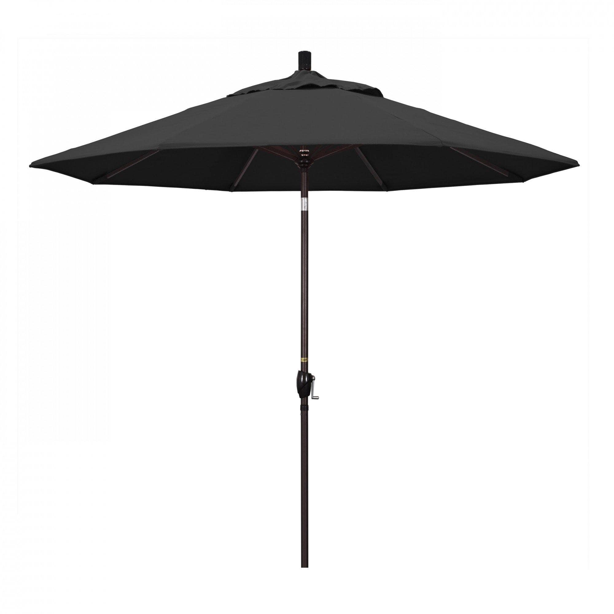 California Umbrella Table Umbrellas Black 9' Octagon Crank Lift Umbrella Pacific Trail Series Pacifica Fabric