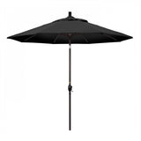 California Umbrella Table Umbrellas Black 9' Octagon Crank Lift Umbrella Sun Master Series Olefin Fabric