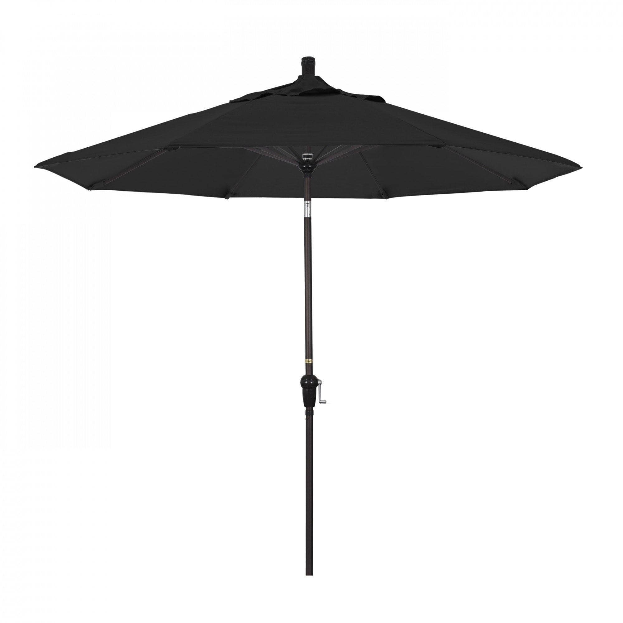 California Umbrella Table Umbrellas Black 9' Octagon Crank Lift Umbrella Sunset Series Pacifica Fabric