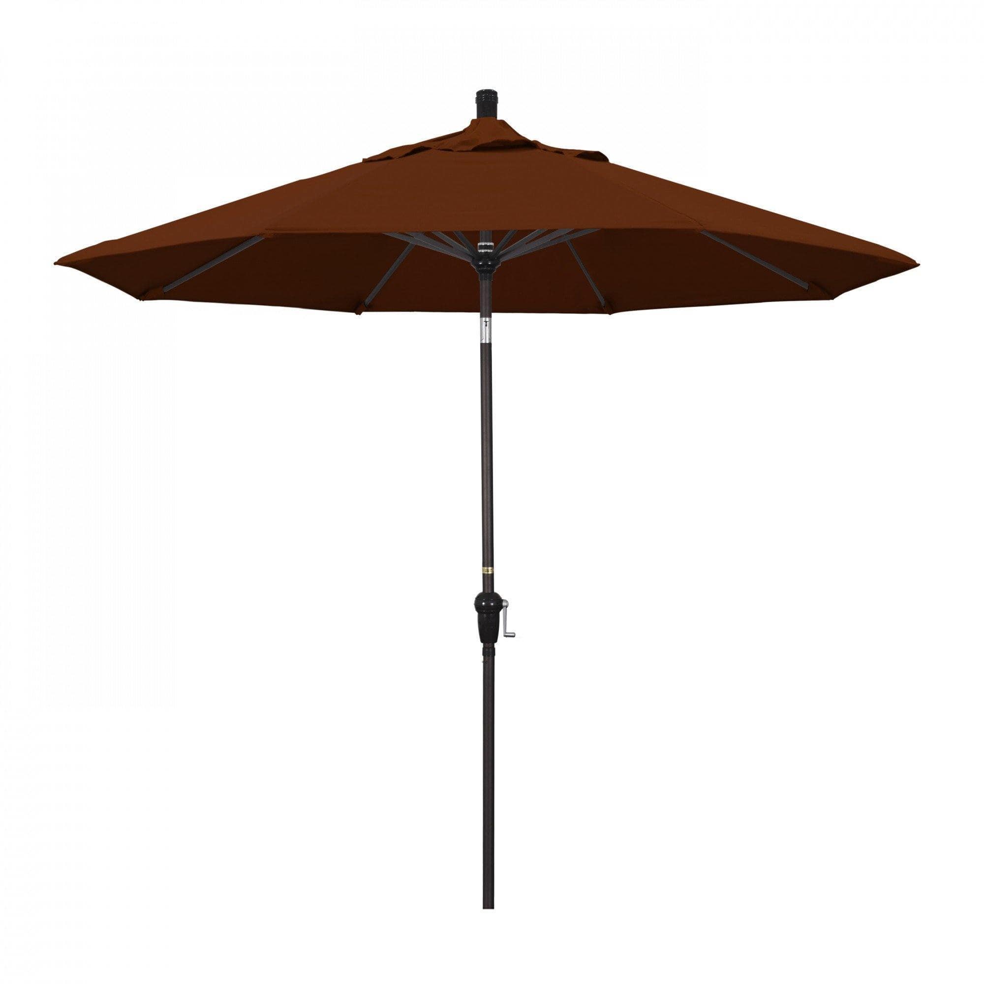 California Umbrella Table Umbrellas Brick 9' Octagon Crank Lift Umbrella Sunset Series Pacifica Fabric