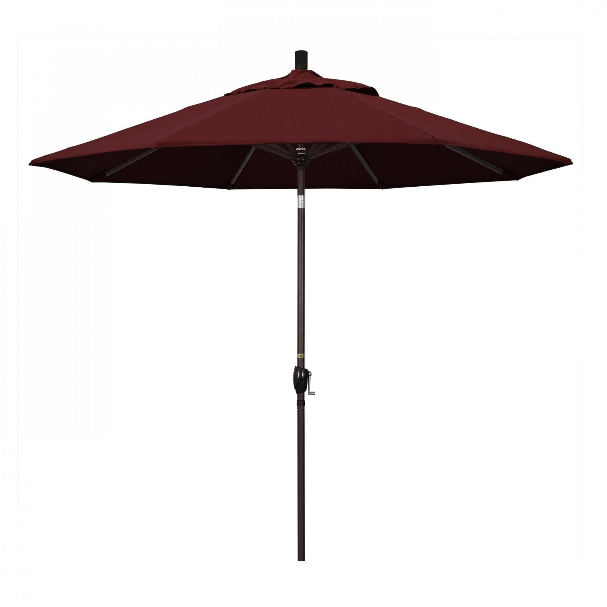 California Umbrella Table Umbrellas Burgundy 9' Octagon Crank Lift Umbrella Pacific Trail Series Pacifica Fabric