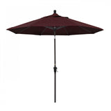 California Umbrella Table Umbrellas Burgundy 9' Octagon Crank Lift Umbrella Sunset Series Pacifica Fabric