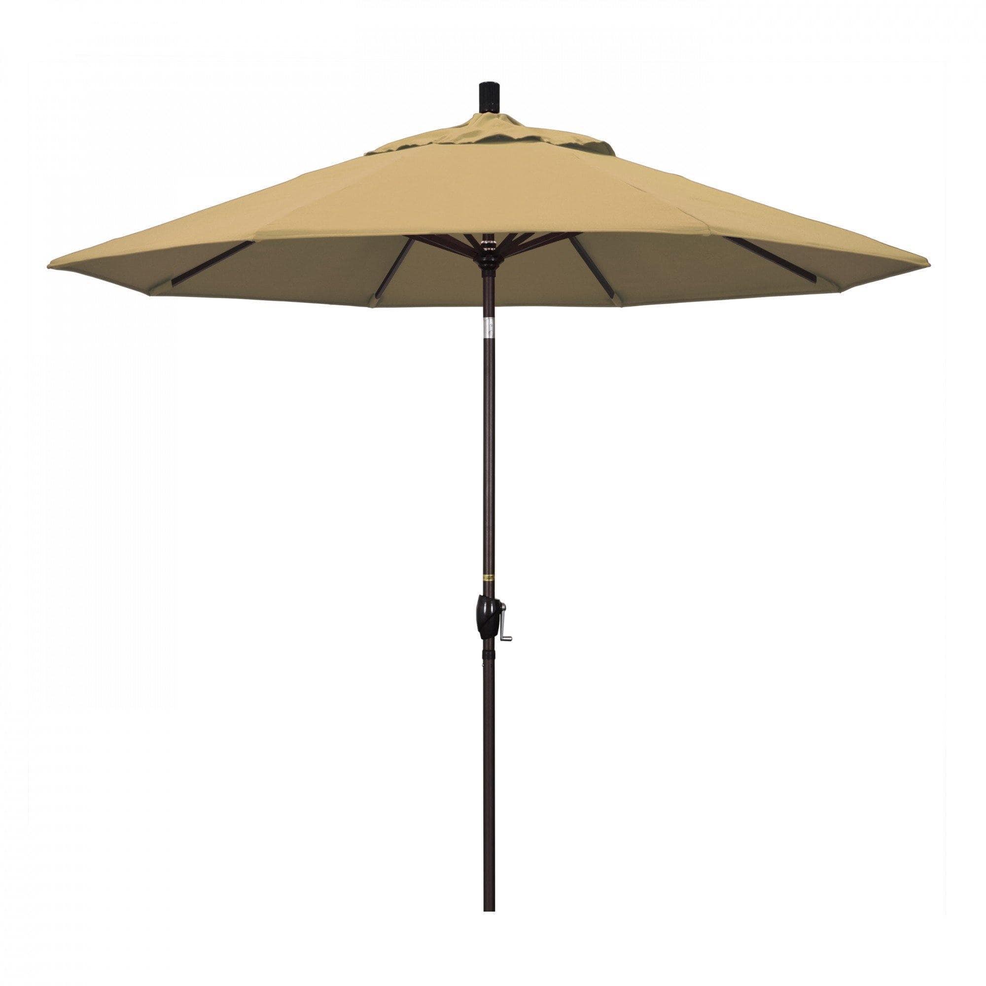 California Umbrella Table Umbrellas Champagne 9' Octagon Crank Lift Umbrella Pacific Trail Series Olefin Fabric