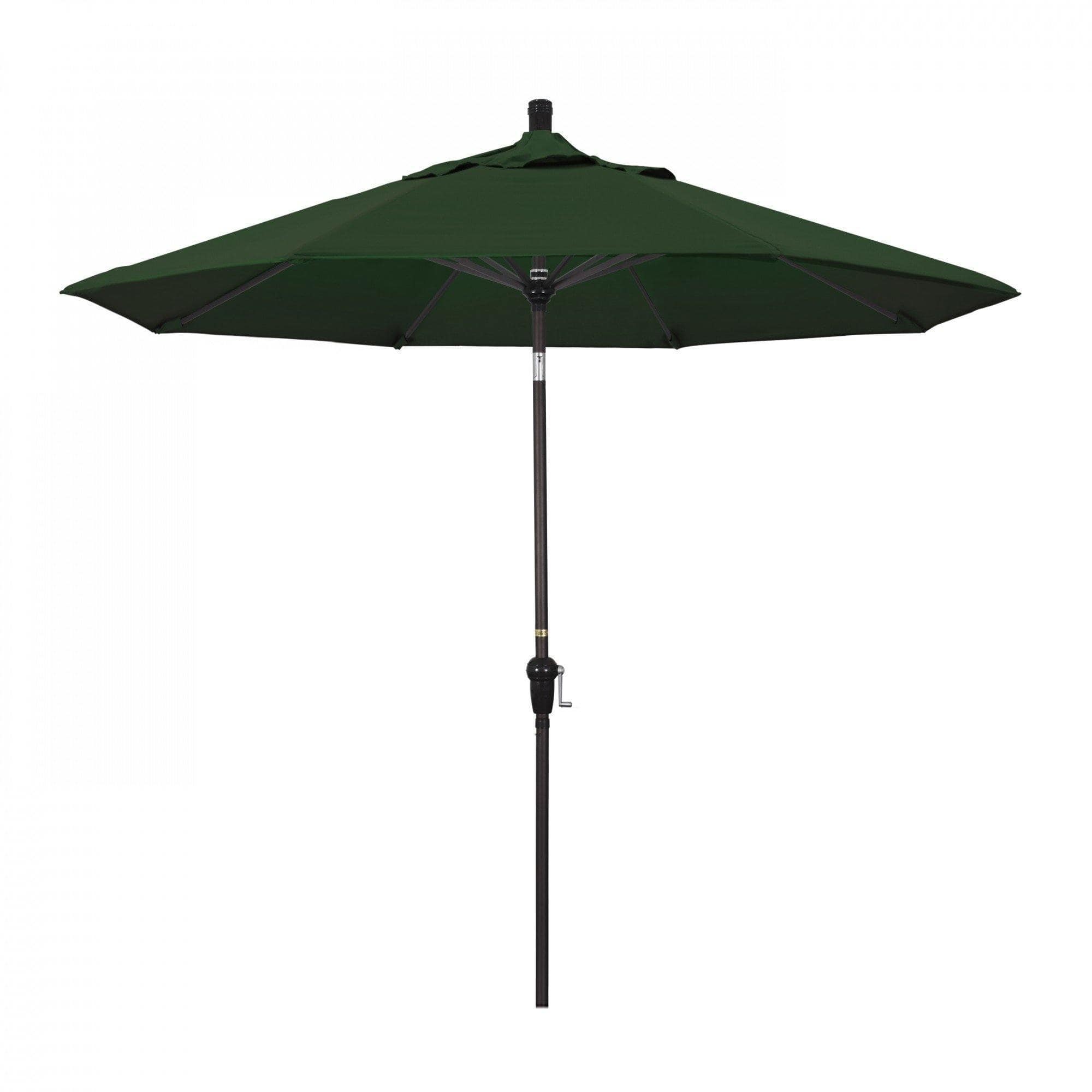 California Umbrella Table Umbrellas Forest Green 9' Octagon Crank Lift Umbrella Sunset Series Pacifica Fabric