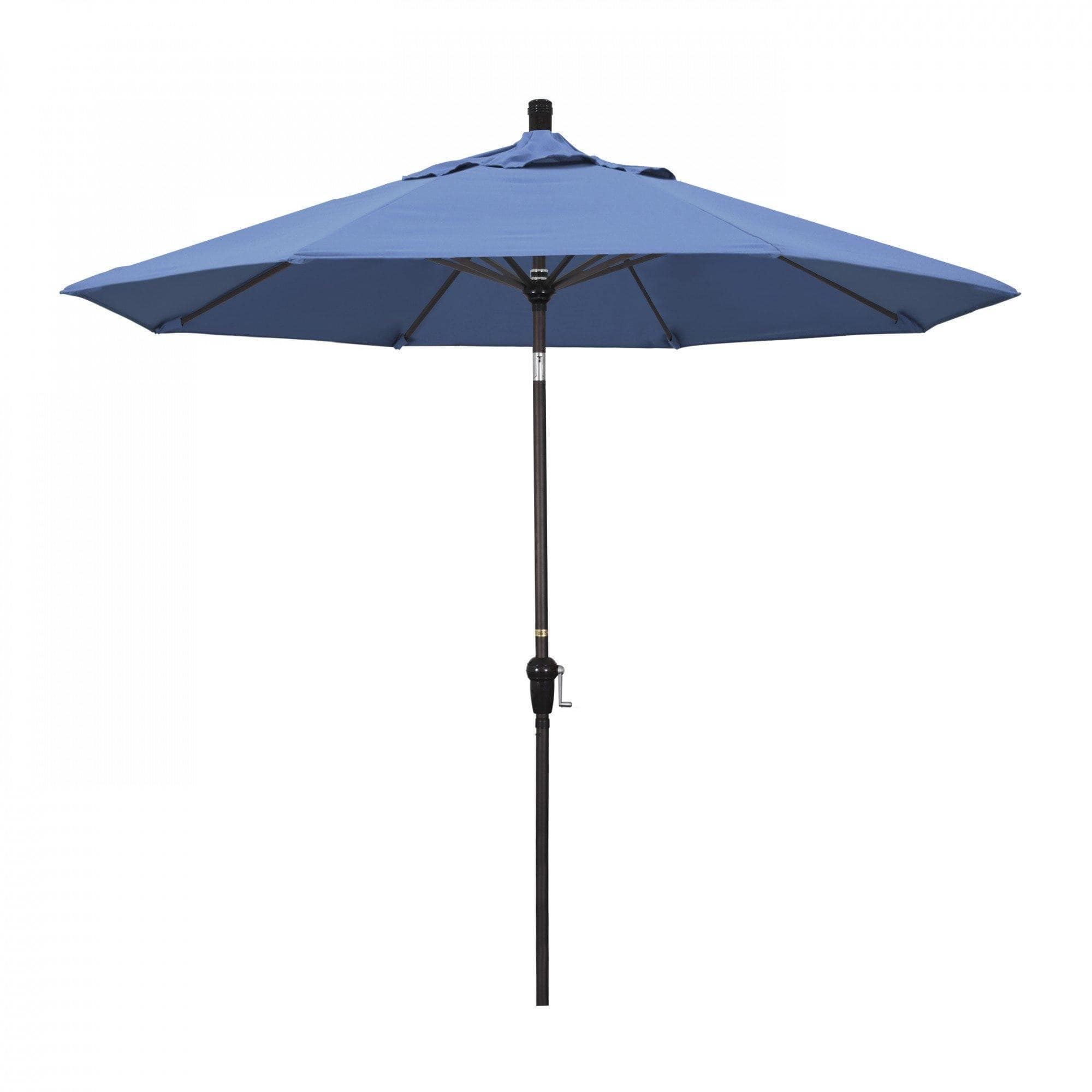 California Umbrella Table Umbrellas Frost Blue 9' Octagon Crank Lift Umbrella Sunset Series Olefin Fabric
