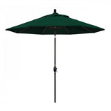 California Umbrella Table Umbrellas Hunter Green 9' Octagon Crank Lift Umbrella Sun Master Series Olefin Fabric