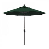 California Umbrella Table Umbrellas Hunter Green 9' Octagon Crank Lift Umbrella Sunset Series Olefin Fabric