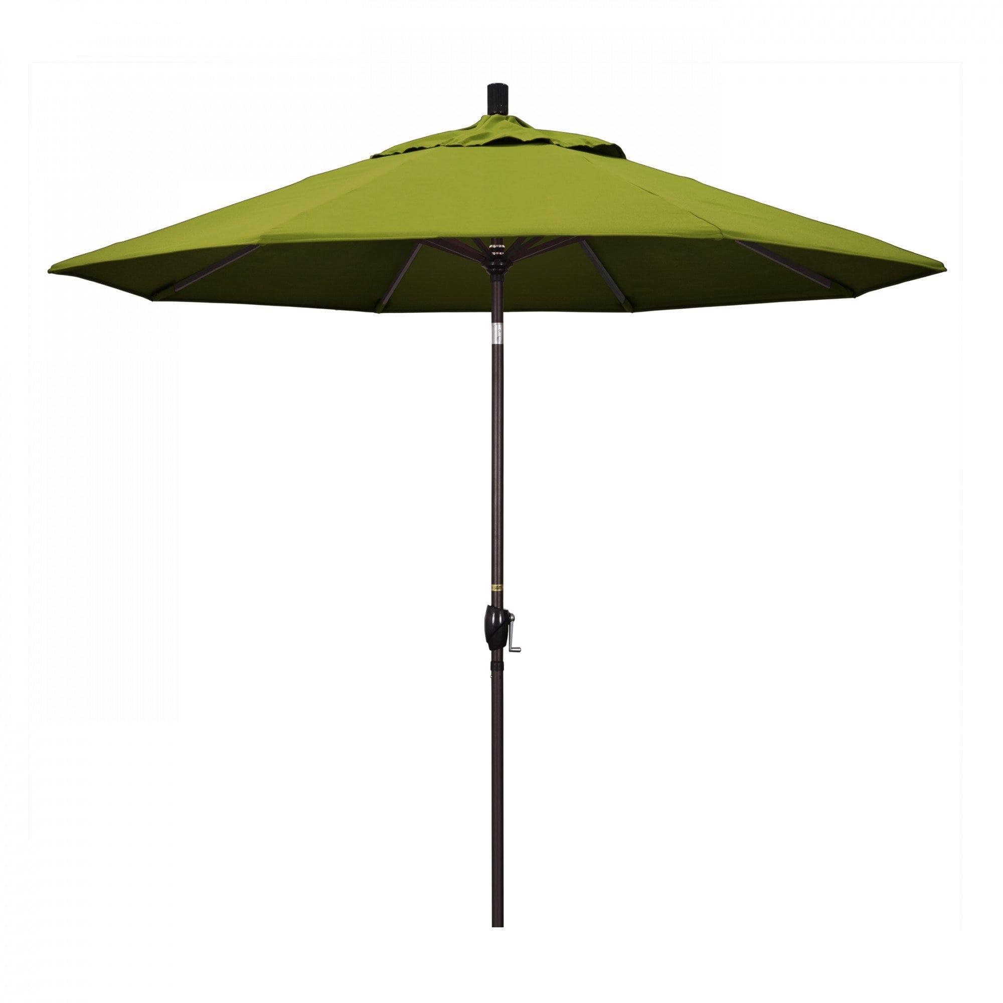 California Umbrella Table Umbrellas Kiwi 9' Octagon Crank Lift Umbrella Sun Master Series Olefin Fabric