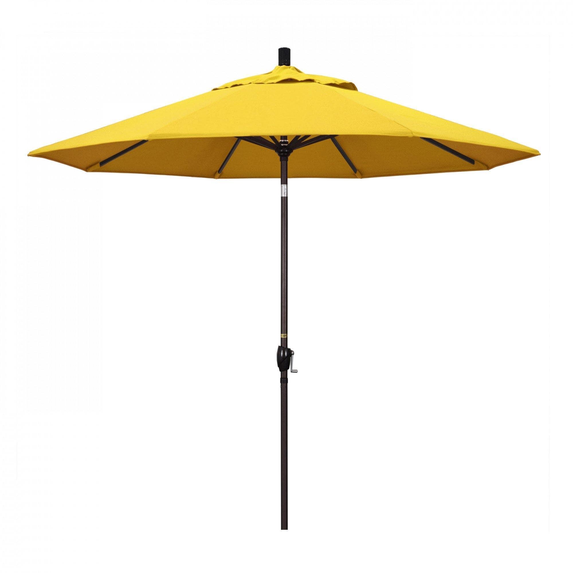 California Umbrella Table Umbrellas Lemon 9' Octagon Crank Lift Umbrella Pacific Trail Series Olefin Fabric