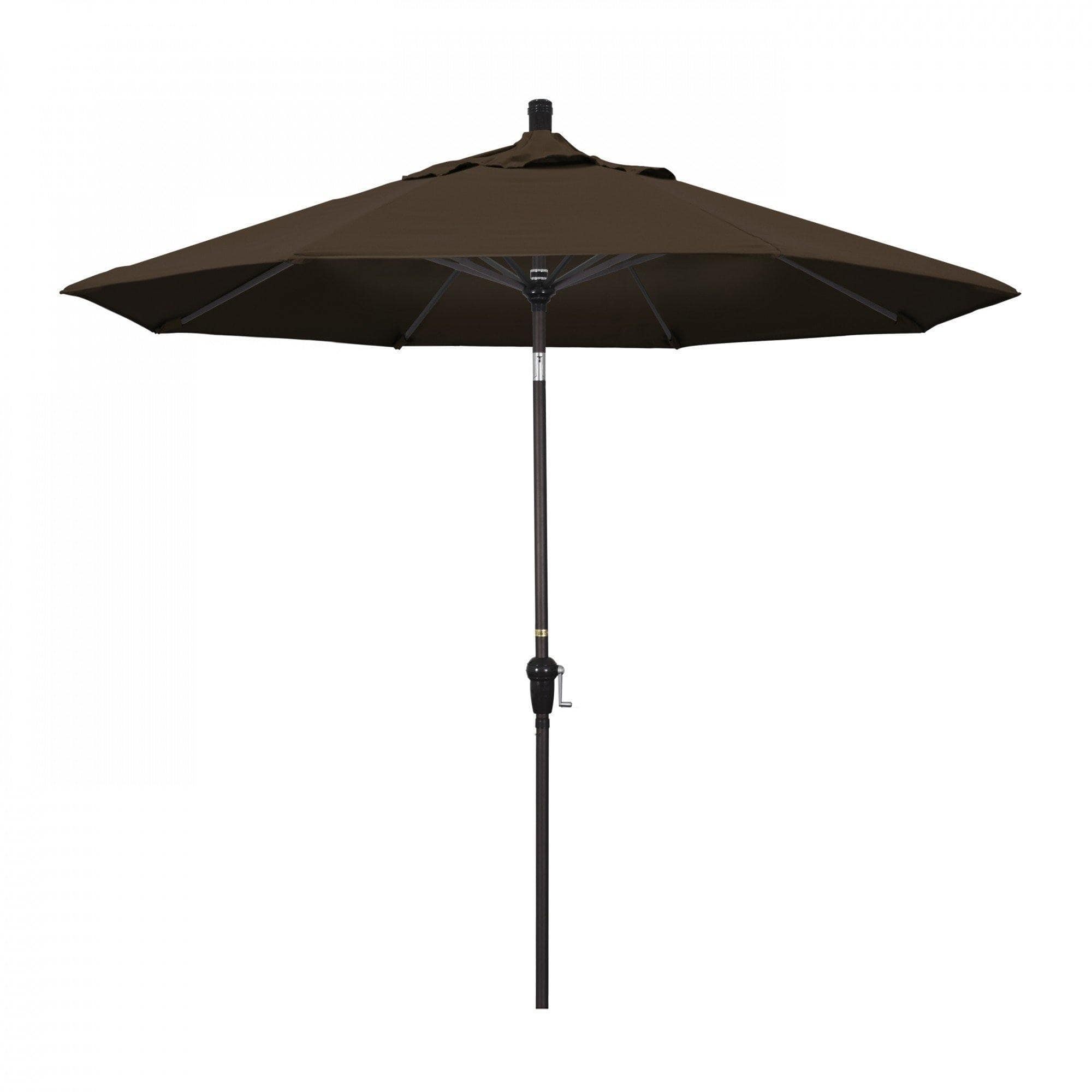 California Umbrella Table Umbrellas Mocha 9' Octagon Crank Lift Umbrella Sunset Series Pacifica Fabric