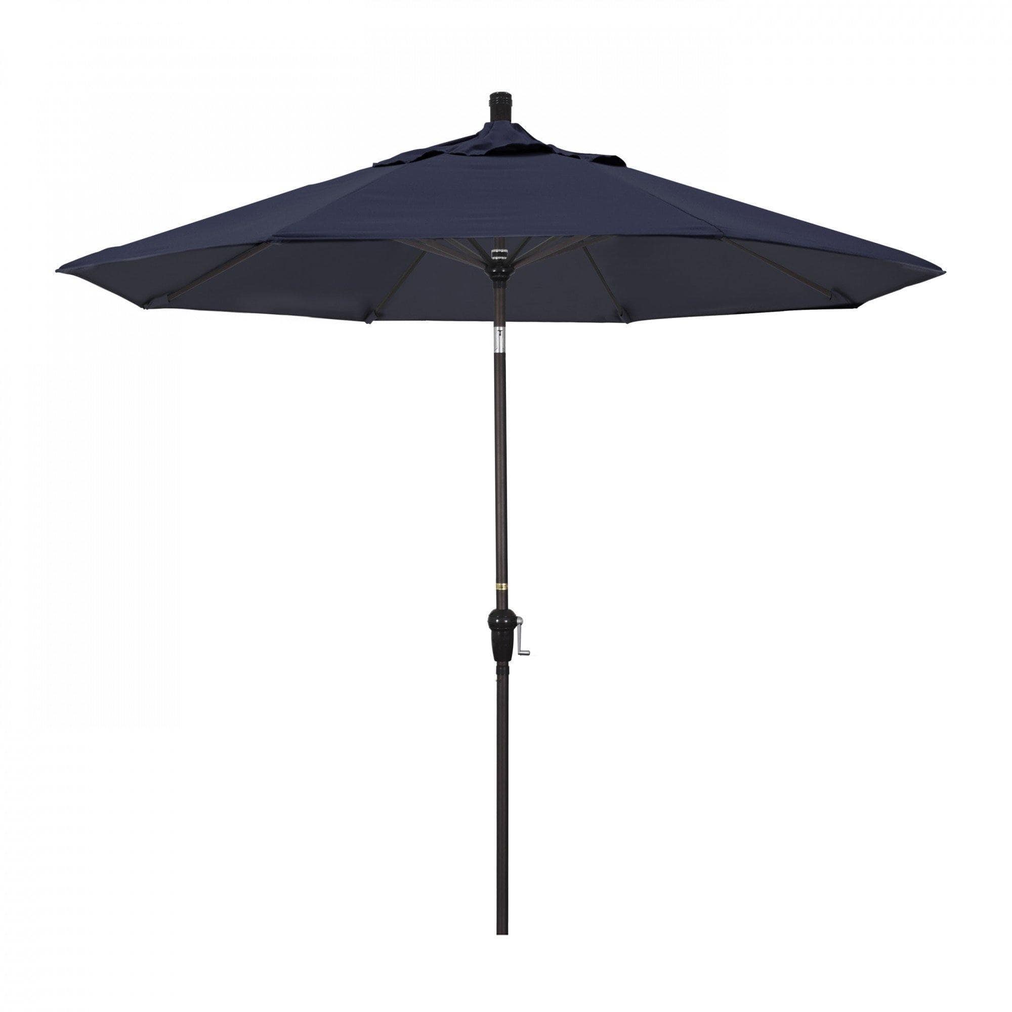 California Umbrella Table Umbrellas Navy 9' Octagon Crank Lift Umbrella Sunset Series Pacifica Fabric