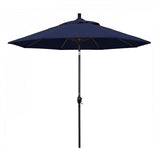 California Umbrella Table Umbrellas Navy Blue 9' Octagon Crank Lift Umbrella Sun Master Series Olefin Fabric