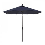 California Umbrella Table Umbrellas Navy Blue 9' Octagon Crank Lift Umbrella Sunset Series Olefin Fabric