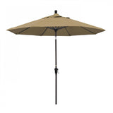 California Umbrella Table Umbrellas Straw 9' Octagon Crank Lift Umbrella Sunset Series Olefin Fabric