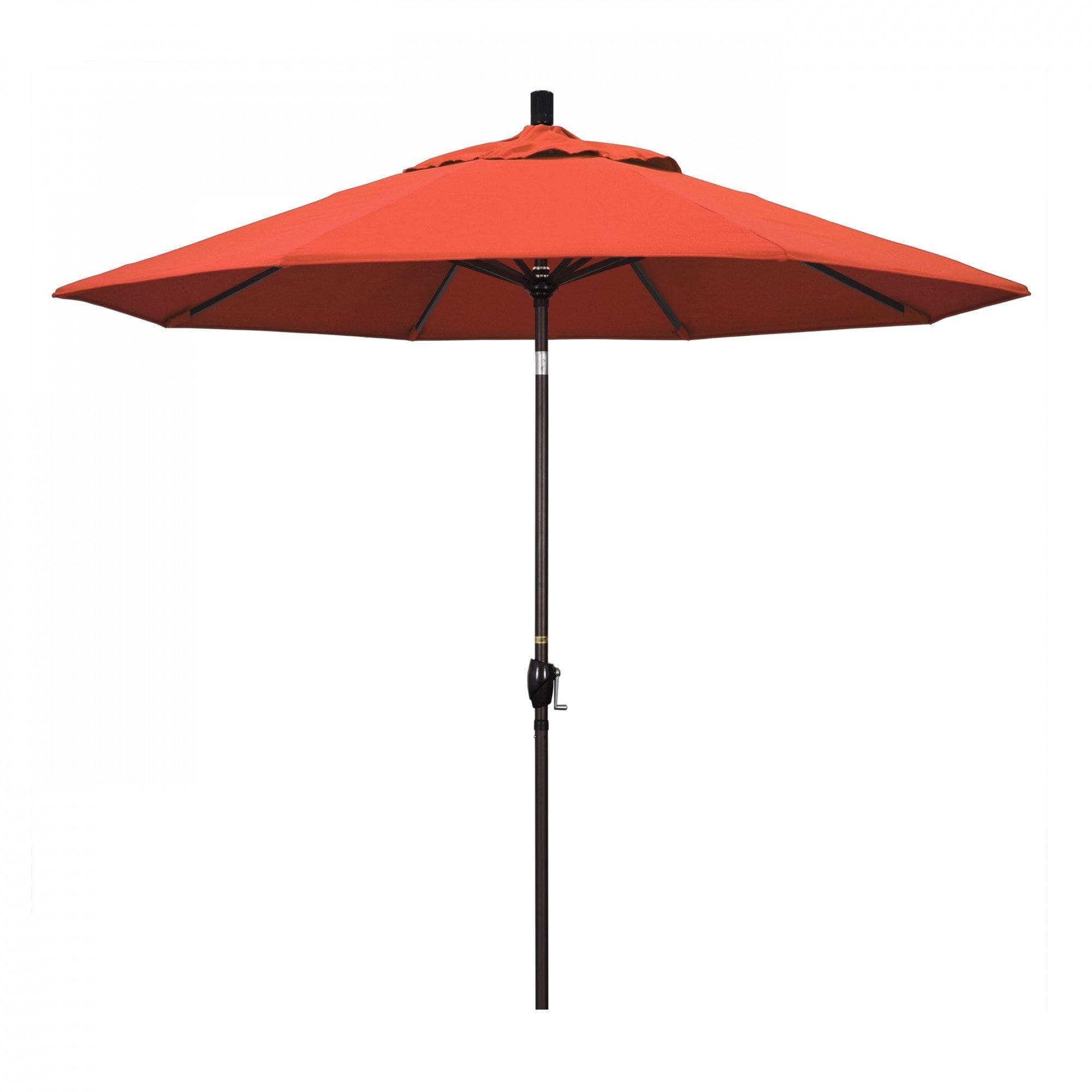 California Umbrella Table Umbrellas Sunset 9' Octagon Crank Lift Umbrella Sun Master Series Olefin Fabric