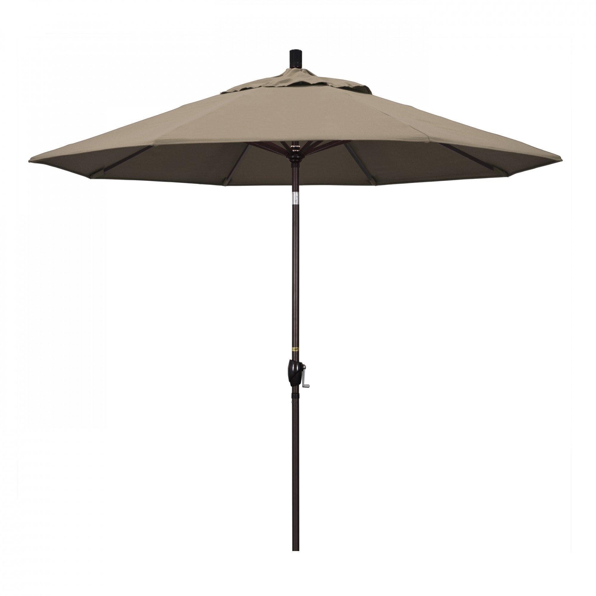 California Umbrella Table Umbrellas Taupe 9' Octagon Crank Lift Umbrella Pacific Trail Series Pacifica Fabric