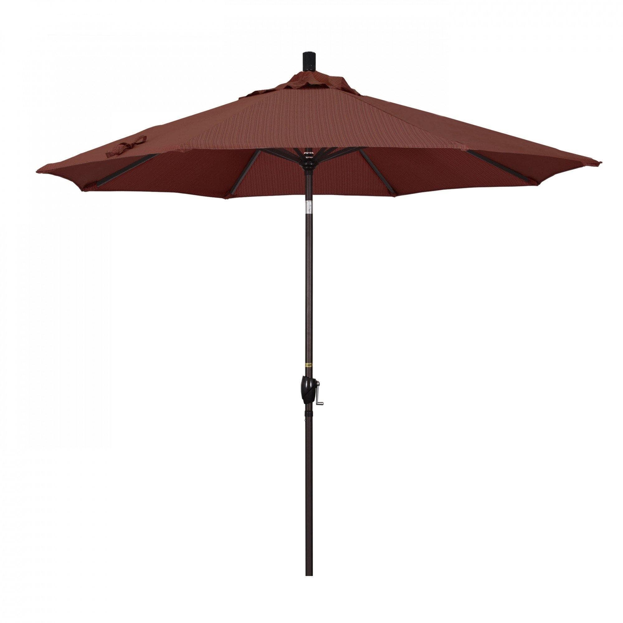 California Umbrella Table Umbrellas Terrace Adobe 9' Octagon Crank Lift Umbrella Pacific Trail Series Olefin Fabric