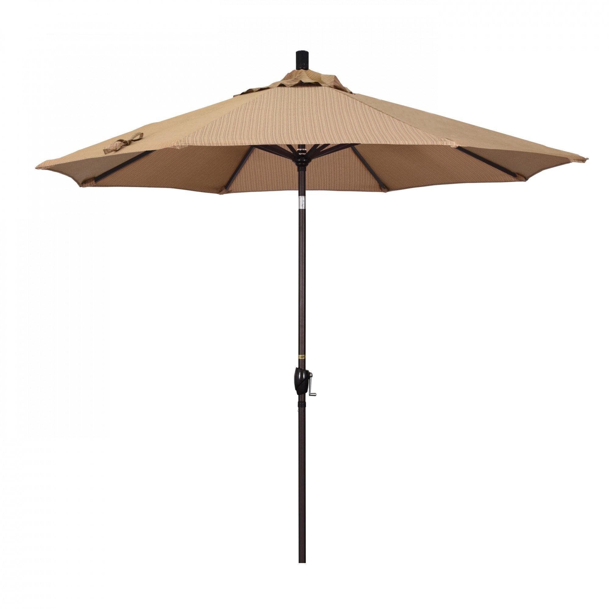 California Umbrella Table Umbrellas Terrace Sequoia 9' Octagon Crank Lift Umbrella Sun Master Series Olefin Fabric