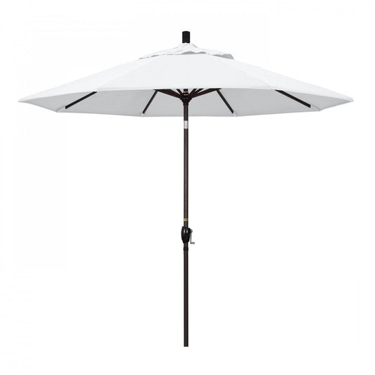 California Umbrella Table Umbrellas White 9' Octagon Crank Lift Umbrella Pacific Trail Series Olefin Fabric