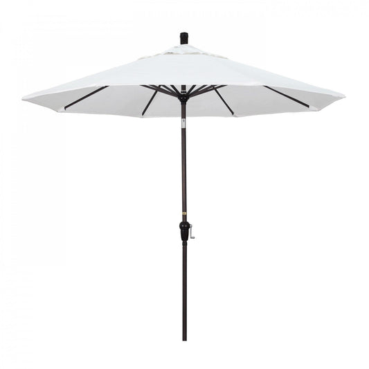 California Umbrella Table Umbrellas White 9' Octagon Crank Lift Umbrella Sunset Series Olefin Fabric