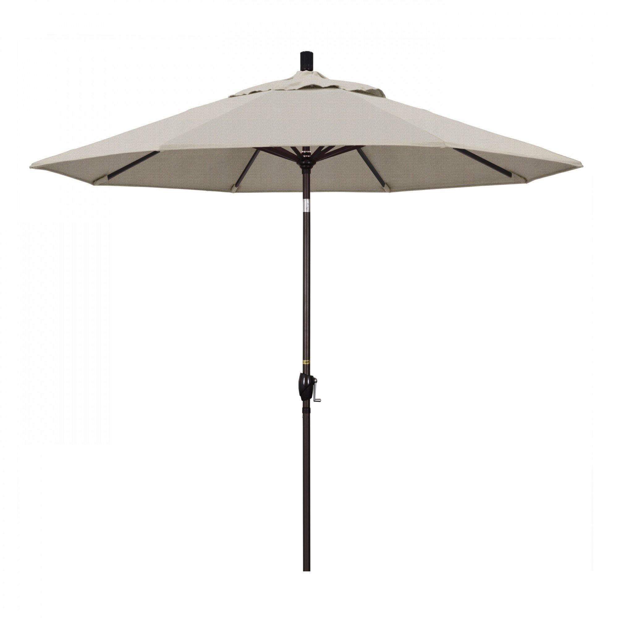 California Umbrella Table Umbrellas Woven Granite 9' Octagon Crank Lift Umbrella Pacific Trail Series Olefin Fabric