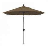 California Umbrella Table Umbrellas Woven Sesame 9' Octagon Crank Lift Umbrella Sunset Series Olefin Fabric