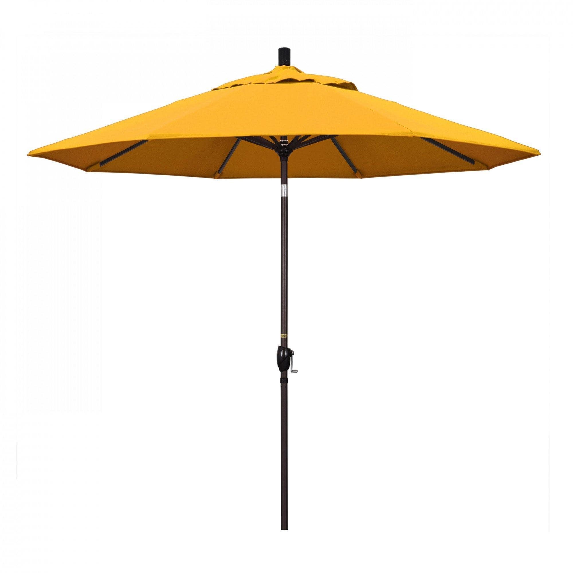 California Umbrella Table Umbrellas Yellow 9' Octagon Crank Lift Umbrella Pacific Trail Series Pacifica Fabric