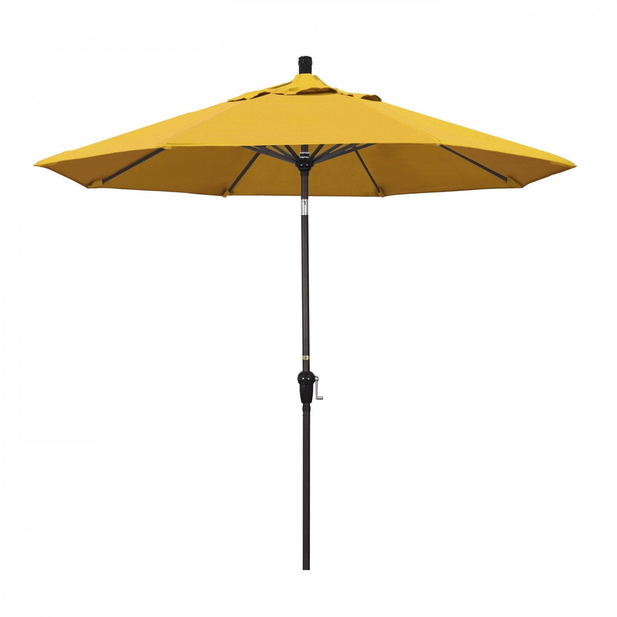 California Umbrella Table Umbrellas Yellow 9' Octagon Crank Lift Umbrella Sunset Series Pacifica Fabric