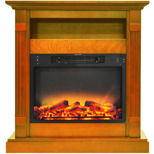 Cambridge Cambridge Sienna 34 In. Electric Fireplace w/ Enhanced Log Display and Teak Mantel