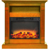 Cambridge Cambridge Sienna 34 In. Electric Fireplace w/ Enhanced Log Display and Teak Mantel