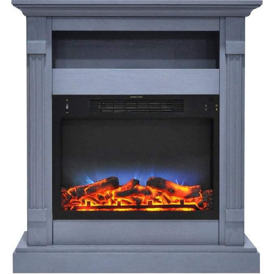 Cambridge Cambridge Sienna 34 In. Electric Fireplace w/ Multi-Color LED Insert and Slate Blue Mantel
