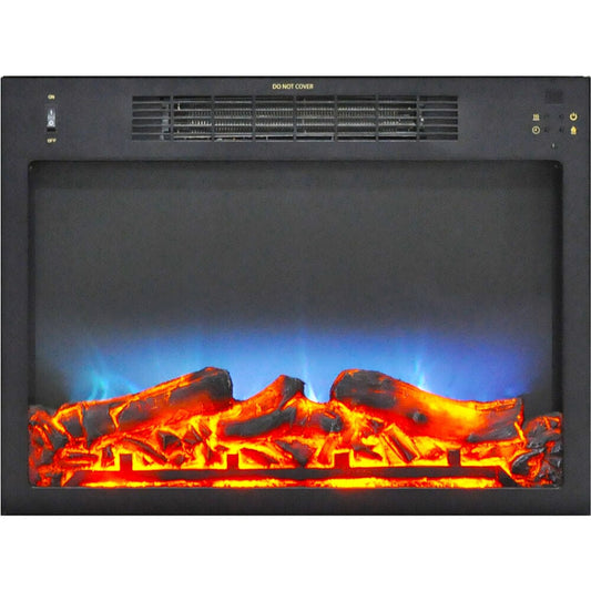 Cambridge Electric Fireplace Cambridge 23-In. x 17.1-In. x 5-In. Multi-Color LED Electric Fireplace Insert with Charred Faux Logs