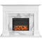 Cambridge Electric Fireplace Cambridge Sofia 57-In. Electric Fireplace with Faux Charred Log Display insert and White Mantel