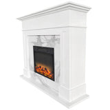 Cambridge Electric Fireplace Cambridge Sofia 57-In. Electric Fireplace with Faux Charred Log Display insert and White Mantel