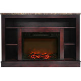 Cambridge Electric Fireplace Mahogany Cambridge 47 In. Electric Fireplace with a 1500W Log Insert and Cherry Mantel