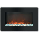 Cambridge Electric Wall-hung Fireplaces Black Cambridge Callisto 30 In. Wall-Mount Electric Fireplace with Flat Panel and Crystal Rocks