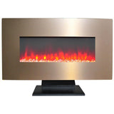 Cambridge Electric Wall-hung Fireplaces Bronze Cambridge 36 In. Metallic Electric Fireplace in Bronze with Multi-Color Crystal Rock Display
