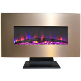 Cambridge Electric Wall-hung Fireplaces Bronze Cambridge 36 In. Metallic Electric Fireplace in Bronze with Multi-Color Log Display