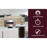 Cambridge Electric Wall-hung Fireplaces Cambridge 36 In. Metallic Electric Fireplace in Bronze with Multi-Color Crystal Rock Display