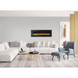 Cambridge Electric Wall-hung Fireplaces Cambridge 60 In. Wall-Mount Electric Fireplace in Black with Multi-Color Flames and Crystal Rock Display