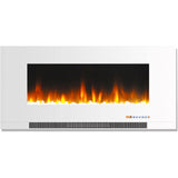 Cambridge Electric Wall-hung Fireplaces White Cambridge 42 In. Wall-Mount Electric Fireplace in Black with Multi-Color Flames and Crystal Rock Display