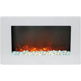 Cambridge Electric Wall-hung Fireplaces White Cambridge Callisto 30 In. Wall-Mount Electric Fireplace with Flat Panel and Crystal Rocks