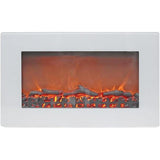 Cambridge Electric Wall-hung Fireplaces White Cambridge Callisto 30 In. Wall-Mount Electric Fireplace with Flat-Panel and Realistic Logs