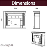 Cambridge Fireplace Mantels and Entertainment Centers Cambridge 47.8-in. Shelby Electric Fireplace Mantel with Deep Log Insert, Dark Coffee,