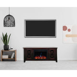 Cambridge Fireplace Mantels and Entertainment Centers Cambridge 56-in. Stardust Mid-Century Modern Electric Fireplace with Deep Multi-Color Log Insert
